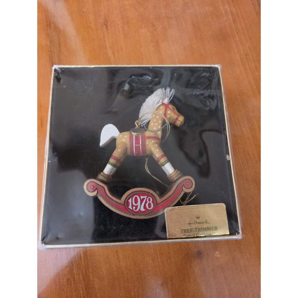 Vintage 1978 Hallmark Ornaments Wood Rocking Horse Tree Trimmer Collection